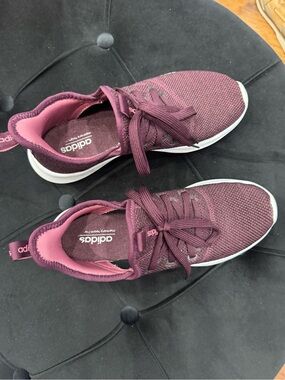 adidas Women's Burgundy Knit Lace-Up Athletic Sneakers
